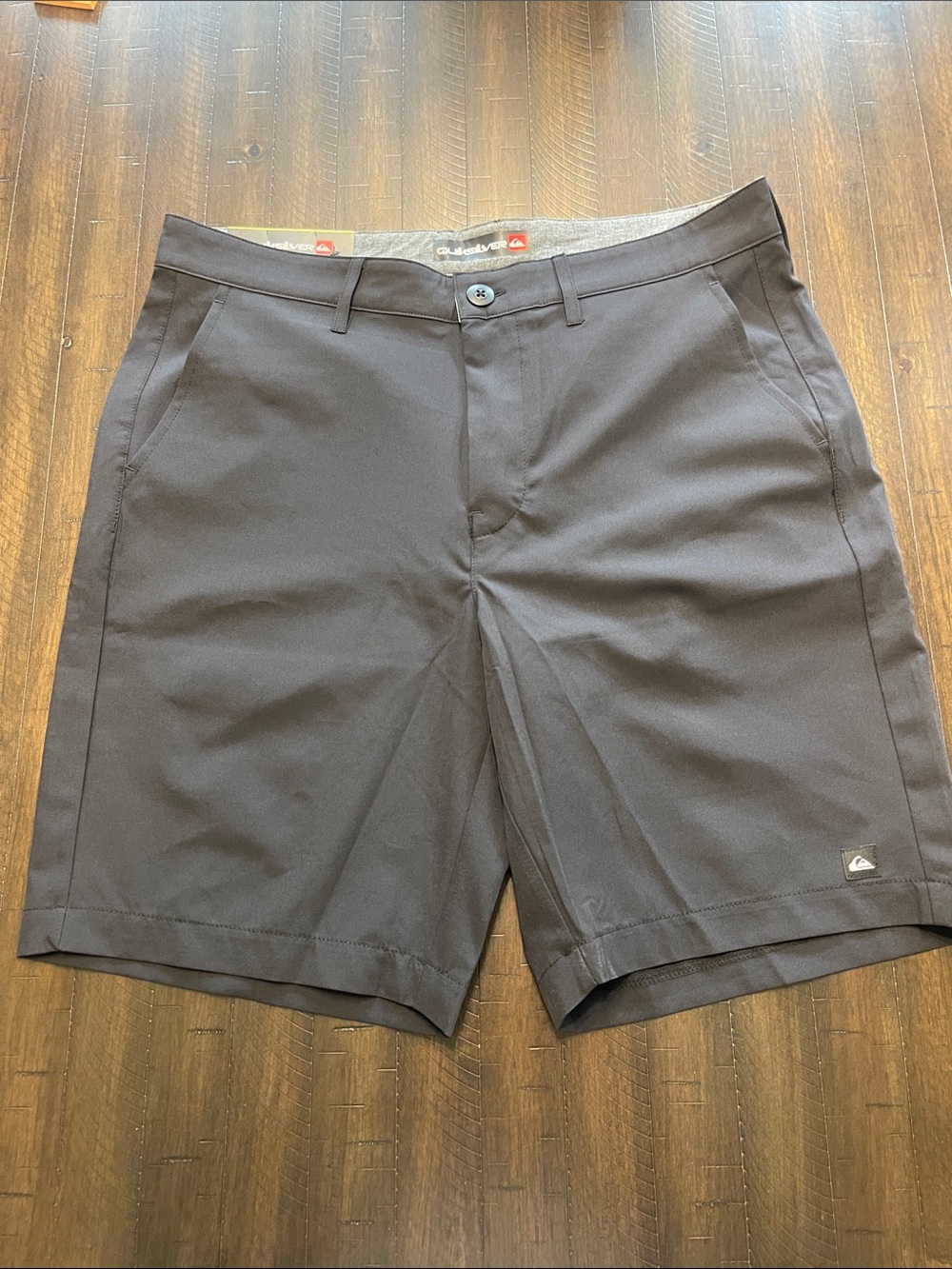 Quiksilver Men's Black Flat-Front Performance Shorts